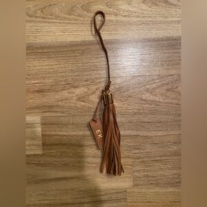 EK Cuyana Brown Leather Tassel Keychain